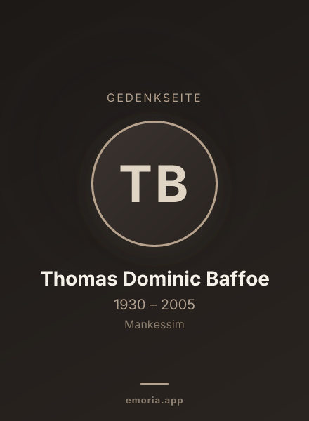 Gedenkportrait von Thomas Dominic Baffoe