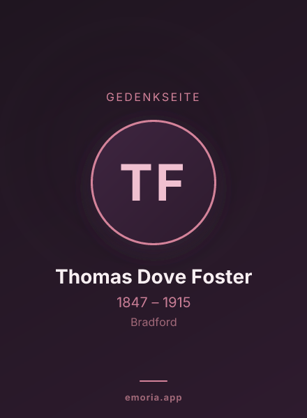 Gedenkportrait von Thomas Dove Foster