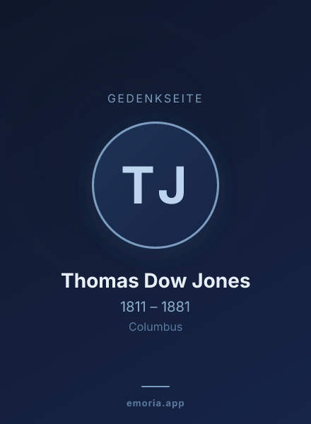 Gedenkportrait von Thomas Dow Jones