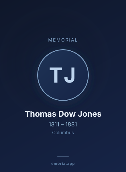 Memorial portrait of Thomas Dow Jones