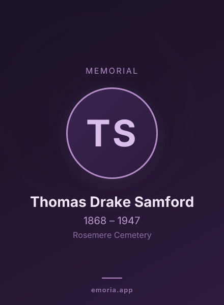 Memorial portrait of Thomas Drake Samford