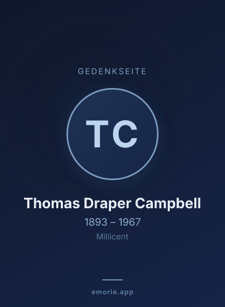 Gedenkportrait von Thomas Draper Campbell