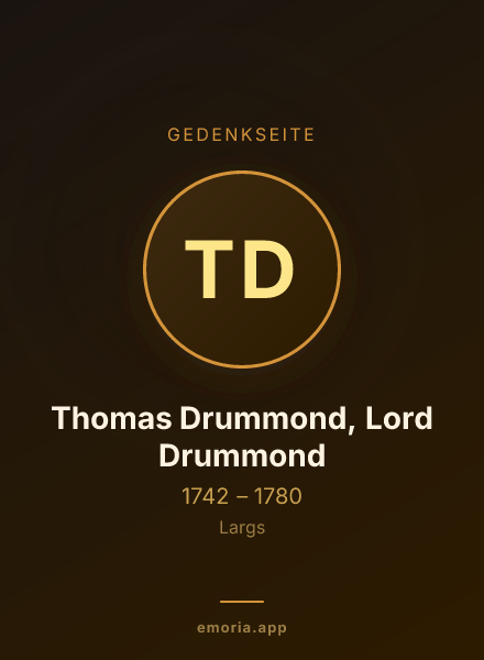 Gedenkportrait von Thomas Drummond, Lord Drummond