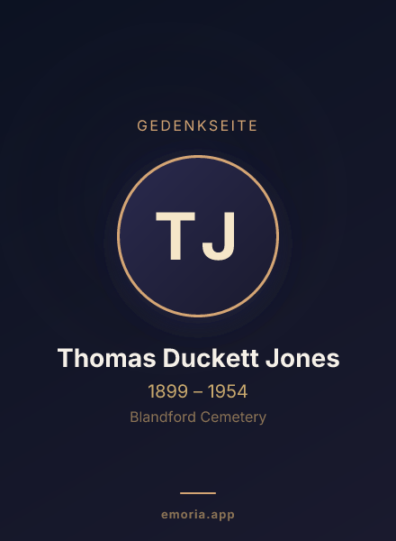 Gedenkportrait von Thomas Duckett Jones