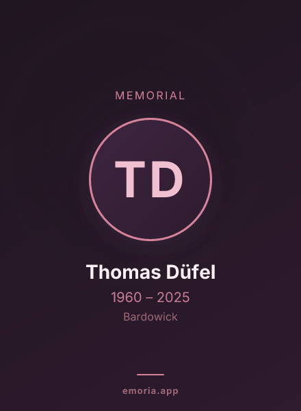Memorial portrait of Thomas Düfel