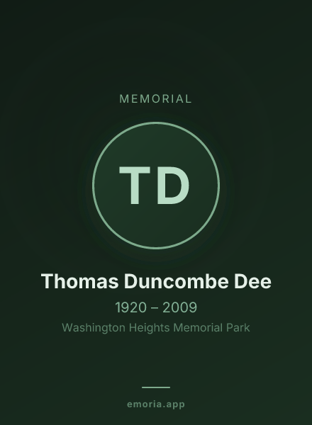 Memorial portrait of Thomas Duncombe Dee