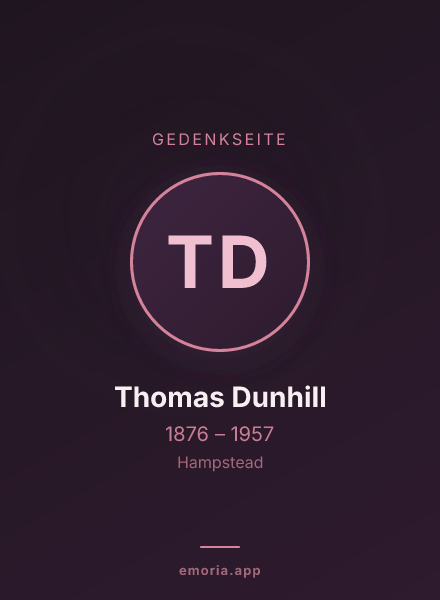 Gedenkportrait von Thomas Dunhill