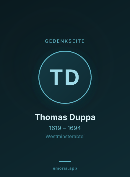 Gedenkportrait von Thomas Duppa