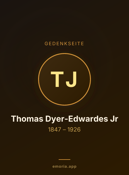 Gedenkportrait von Thomas Dyer-Edwardes Jr