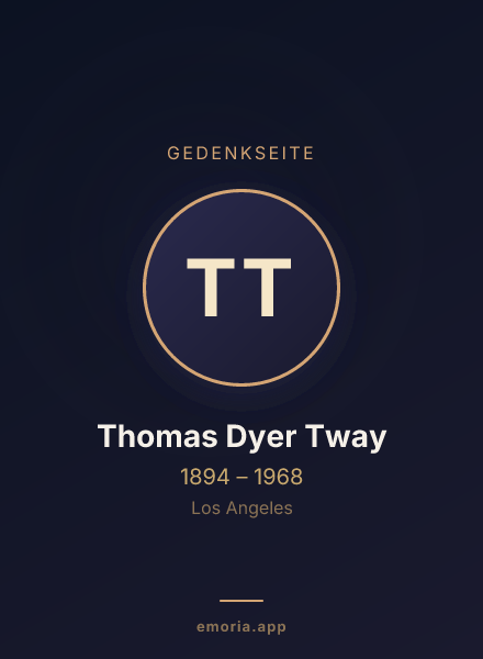 Gedenkportrait von Thomas Dyer Tway