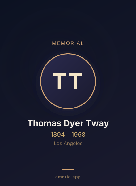 Memorial portrait of Thomas Dyer Tway