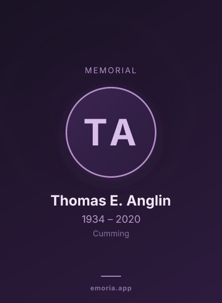 Memorial portrait of Thomas E. Anglin