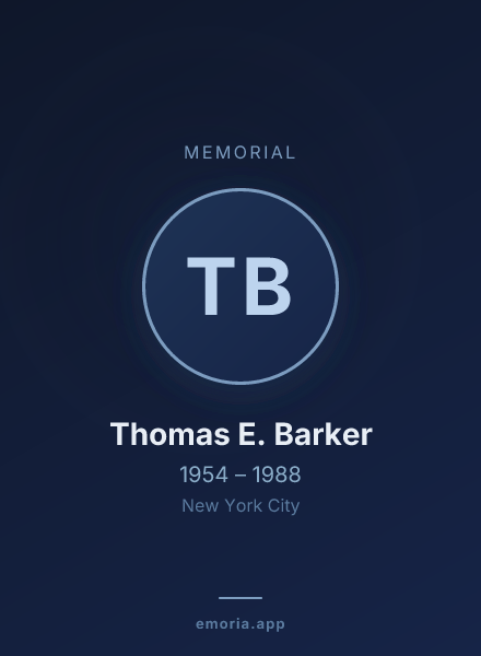 Memorial portrait of Thomas E. Barker