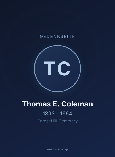 Gedenkportrait von Thomas E. Coleman
