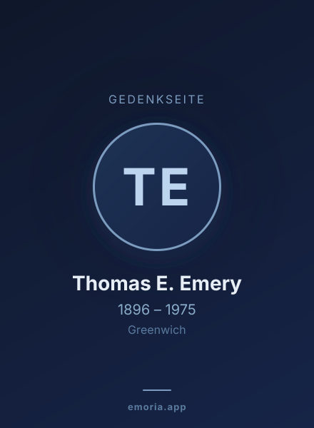 Gedenkportrait von Thomas E. Emery