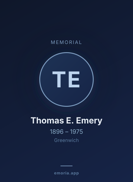 Memorial portrait of Thomas E. Emery