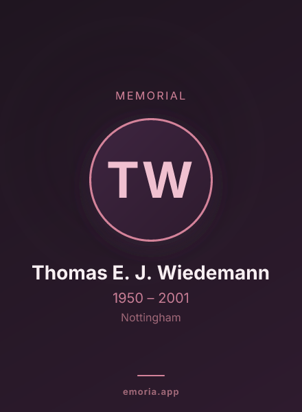 Memorial portrait of Thomas E. J. Wiedemann