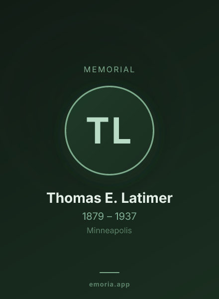 Memorial portrait of Thomas E. Latimer