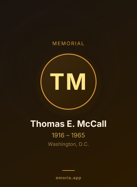 Memorial portrait of Thomas E. McCall