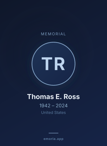 Memorial portrait of Thomas E. Ross