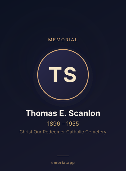 Memorial portrait of Thomas E. Scanlon