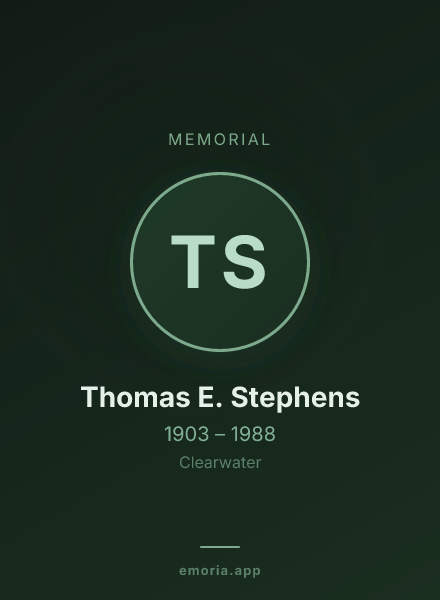 Memorial portrait of Thomas E. Stephens