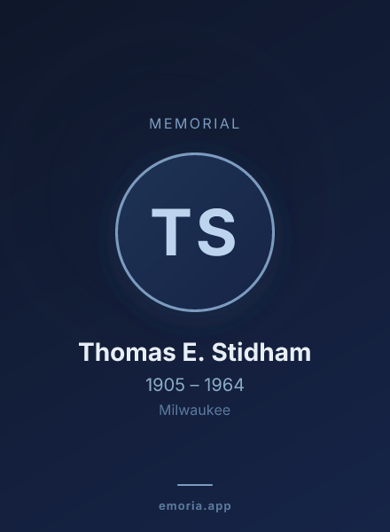 Memorial portrait of Thomas E. Stidham