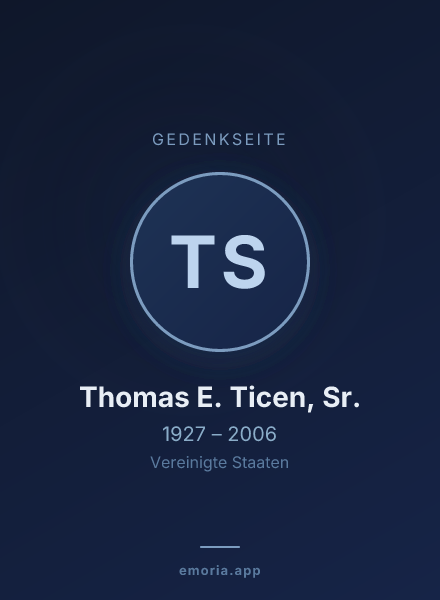Gedenkportrait von Thomas E. Ticen, Sr.