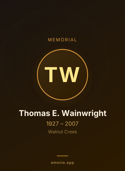 Memorial portrait of Thomas E. Wainwright