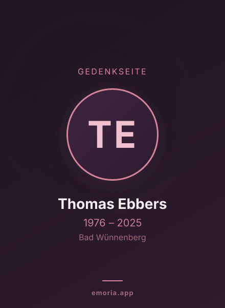 Gedenkportrait von Thomas Ebbers