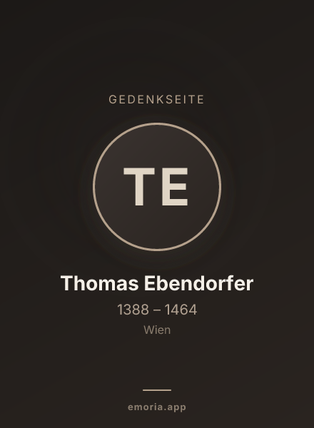 Gedenkportrait von Thomas Ebendorfer