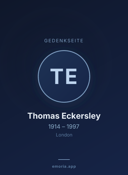 Gedenkportrait von Thomas Eckersley