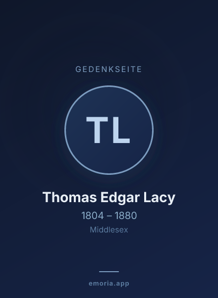 Gedenkportrait von Thomas Edgar Lacy