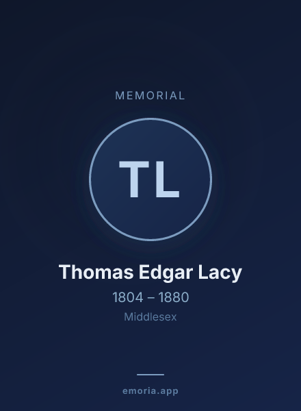Memorial portrait of Thomas Edgar Lacy