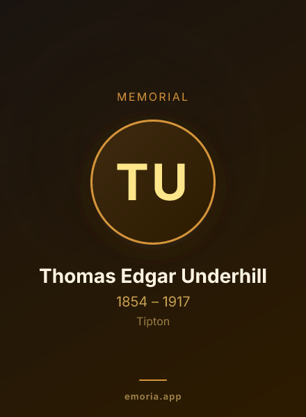 Memorial portrait of Thomas Edgar Underhill