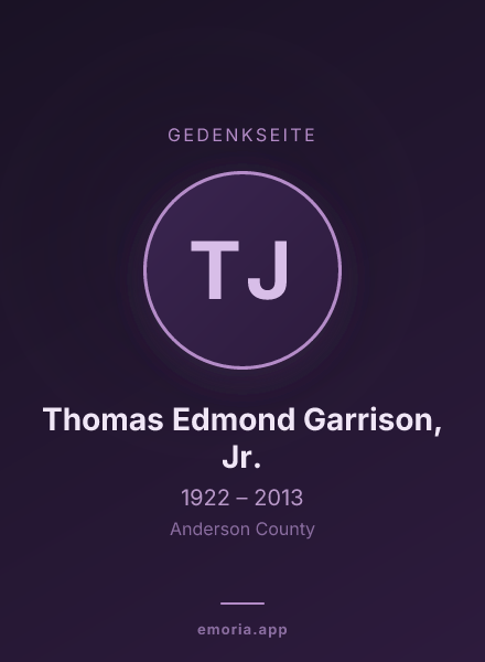 Gedenkportrait von Thomas Edmond Garrison, Jr.