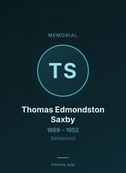 Memorial portrait of Thomas Edmondston Saxby
