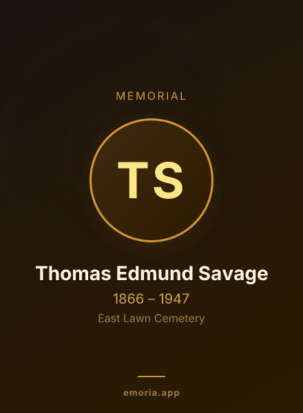 Memorial portrait of Thomas Edmund Savage
