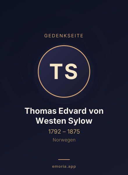 Gedenkportrait von Thomas Edvard von Westen Sylow