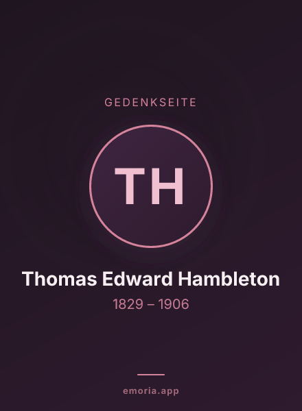 Gedenkportrait von Thomas Edward Hambleton