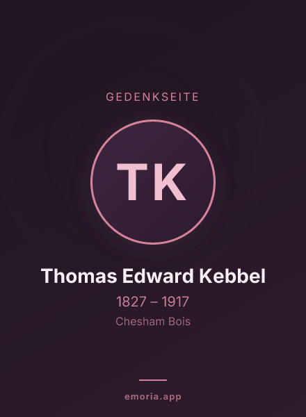 Gedenkportrait von Thomas Edward Kebbel