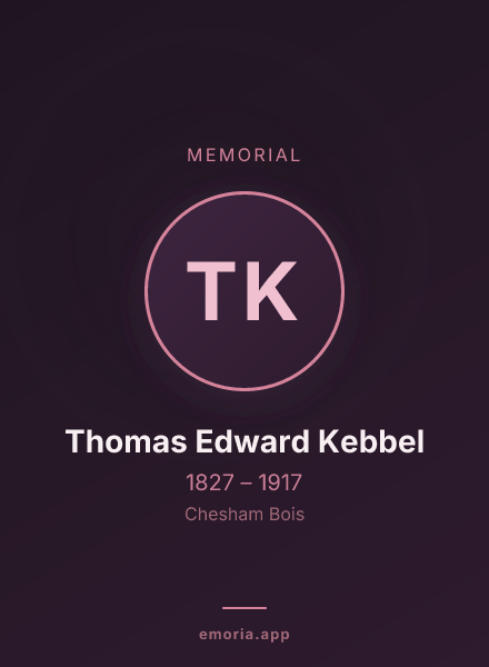Memorial portrait of Thomas Edward Kebbel