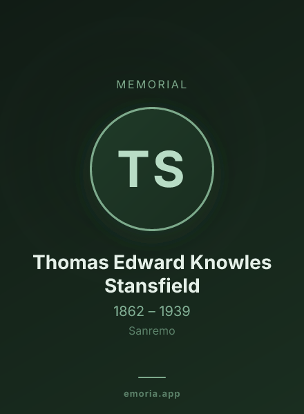 Memorial portrait of Thomas Edward Knowles Stansfield