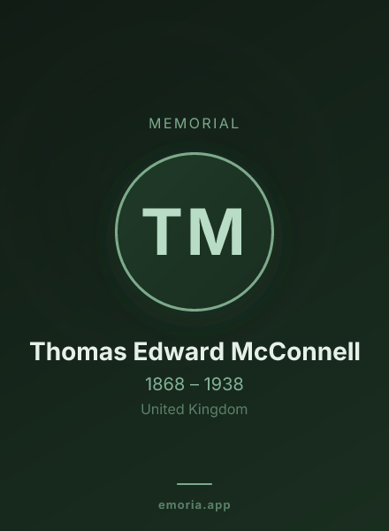 Memorial portrait of Thomas Edward McConnell