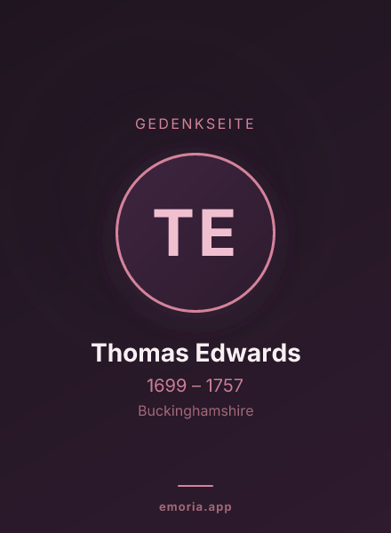 Gedenkportrait von Thomas Edwards