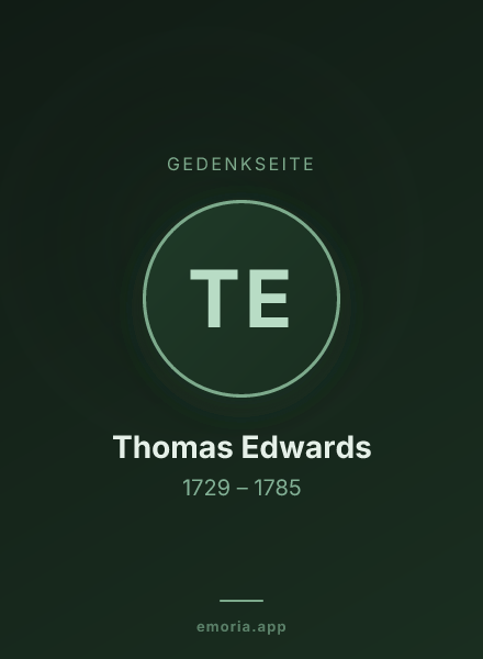 Gedenkportrait von Thomas Edwards