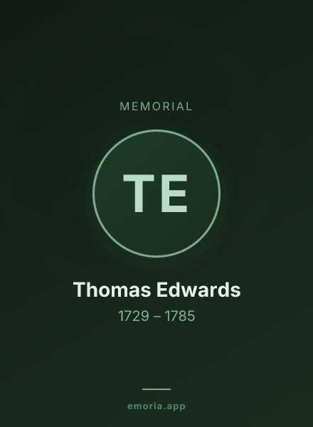Memorial portrait of Thomas Edwards