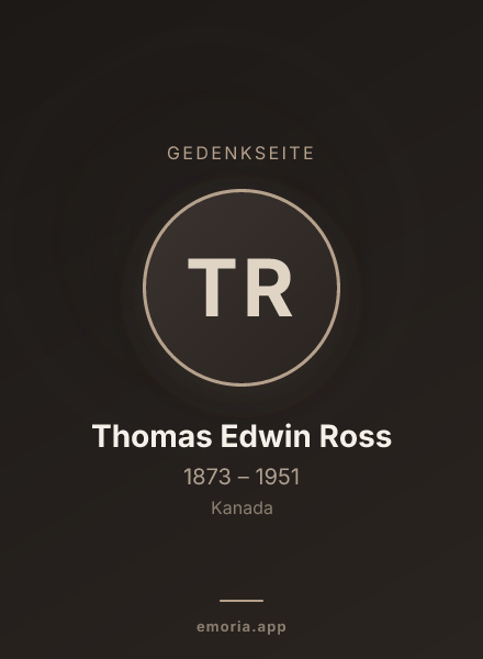 Gedenkportrait von Thomas Edwin Ross