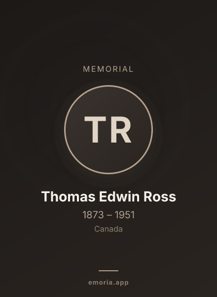 Memorial portrait of Thomas Edwin Ross