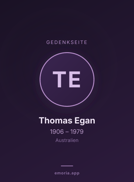 Gedenkportrait von Thomas Egan